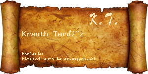 Krauth Taráz névjegykártya